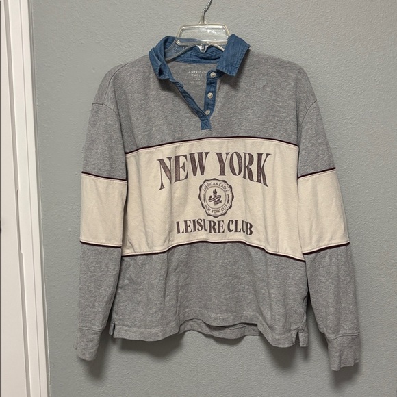 American Eagle‎ Oversized Destination Polo Shirt Women’s Size: Medium - Picture 5 of 6
